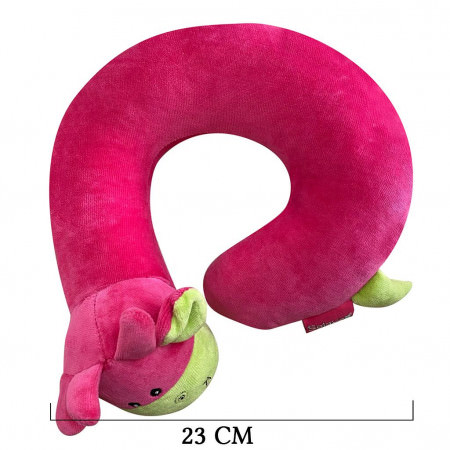 İnek Figürlü Boyun Yastığı Pembe 23 cm