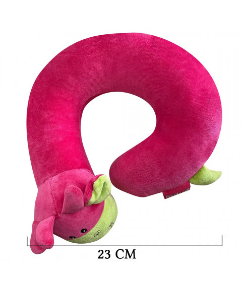 İnek Figürlü Boyun Yastığı Pembe 23 cm