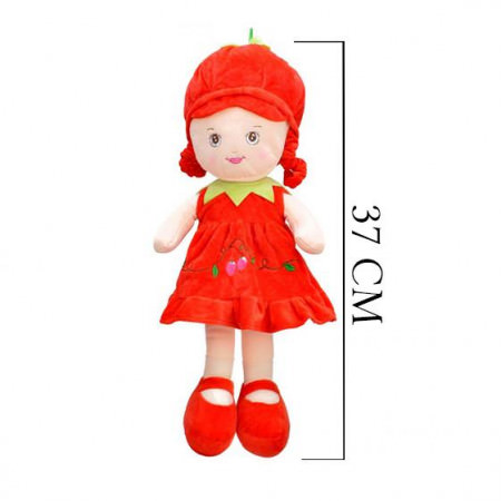 Selay Toys Peluş Bez Bebek Oyuncak 37 cm Kırmızı 3428