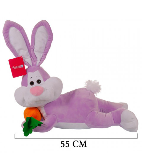 Yatan Tavşan 55 cm Lila